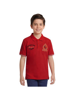 R&B - Boy Red Cotton Polo T-Shirt