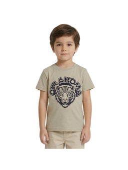 R&B - Boy Beige Cotton Round Neck T-Shirt