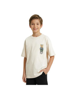 R&B - Boy White Cotton Round Neck T-Shirt