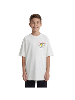R&B - Boy White Cotton Round Neck T-Shirt