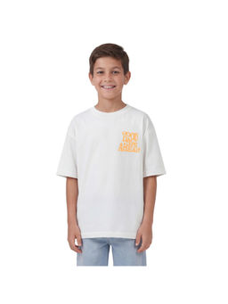 R&B - Boy White Cotton Round Neck T-Shirt