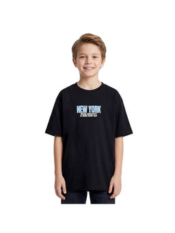R&B - Boy Black Cotton Round Neck T-Shirt