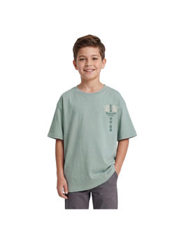 R&B - Boy Green Cotton Round Neck T-Shirt