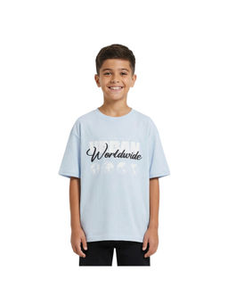 R&B - Boy Blue Cotton Printed Round Neck T-Shirt
