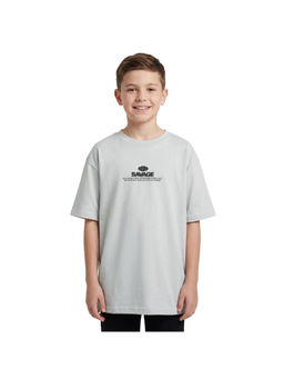R&B - Boy Grey Cotton Round Neck T-Shirt