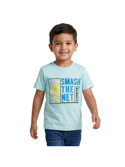 R&B - Boy Blue Cotton Printed Round Neck T-Shirt