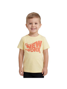 R&B - Boy Yellow Cotton Printed Round Neck T-Shirt