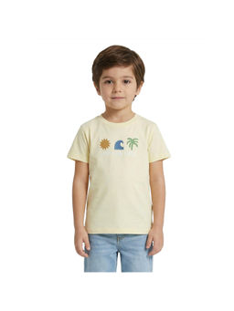 R&B - Boy Yellow Cotton Printed Round Neck T-Shirt
