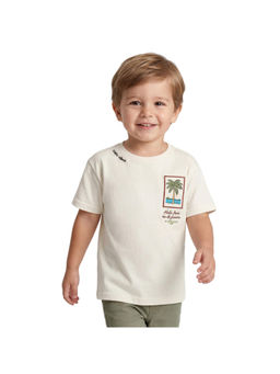 R&B - Boy White Cotton Printed Round Neck T-Shirt