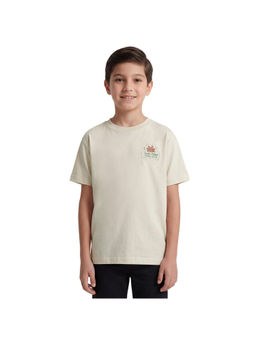R&B - Boy Cream Cotton Printed Round Neck T-Shirt