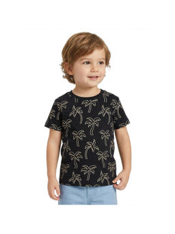 R&B - Boy Black Cotton Printed Round Neck T-Shirt