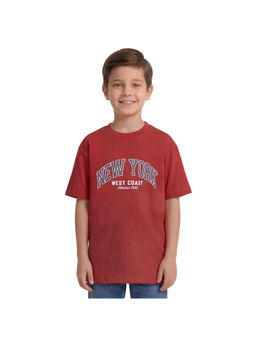 R&B - Boy Red Cotton Round Neck T-Shirt