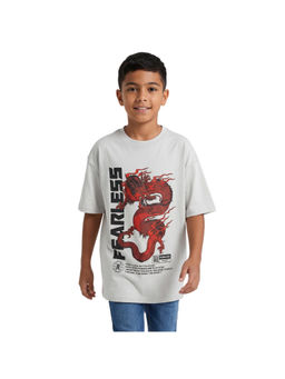 R&B - Boy White Cotton Round Neck T-Shirt