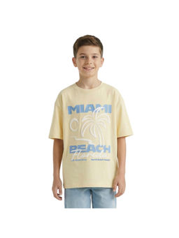 R&B - Boy Yellow Cotton Round Neck T-Shirt