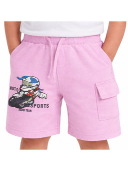 Bloom Up - Kids Purple Shorts with Graphic Print
