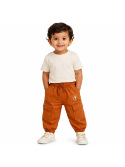 Bloom Up - Kids Rust Brown Cargo Jogger with Elastic Waist