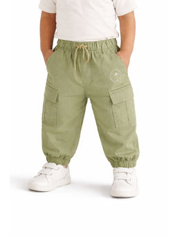 Bloom Up - Kids Olive Green Cargo Jogger with Elastic Waist