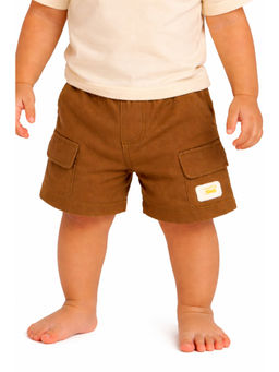 Bloom Up - Kids Brown Cargo Shorts with Flap Pocket