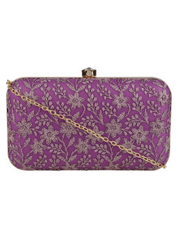 Horra - Light Purple Flowerleaf Clutch - HOCLFL80122LTPPL