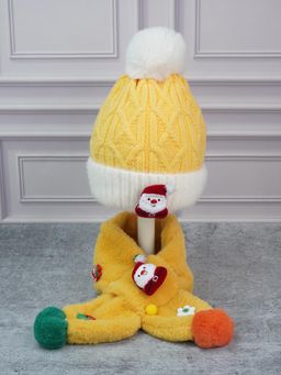 Little Surprise Box - Yellow Woven Beanie Cap and Neck Muffler (Set of 2)