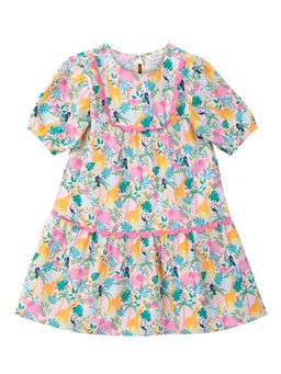 Beebay - Kids Girls Tropical Print Lace Detail Dress - Multi-Color