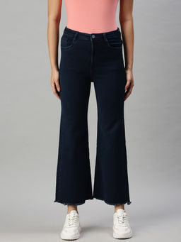 SHOWOFF - Women's Casual Wide Leg High-rise Blue Jeans
