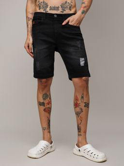 Campus Sutra - Mens Heavy Distressed Cargo Denim Shorts