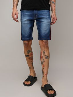 Campus Sutra - Mens Pencil Solid Denim Shorts