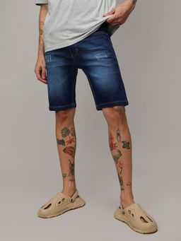 Campus Sutra - Mens Minimal Distressed Denim Shorts