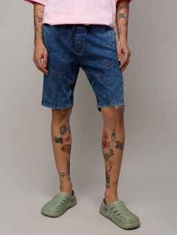 Campus Sutra - Mens Contrast Stitch Denim Shorts