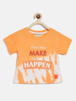 Tales & Stories - Girls Orange Cotton T-shirt