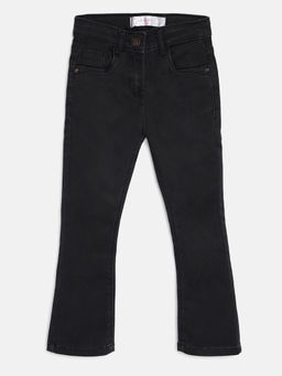 Tales & Stories - Girls Black Boot cut Fit Lycra Washed Jeans
