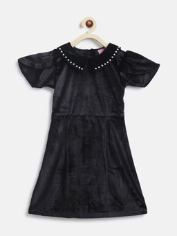 Tales & Stories - Girls Black Polyester Bodycon Fit Dress