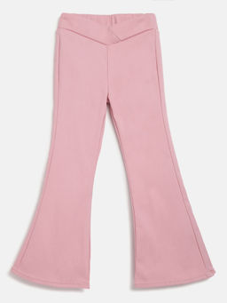 Tales & Stories - Girls Pink Boot Cut Bottom Fit Lycra Washed Jegging