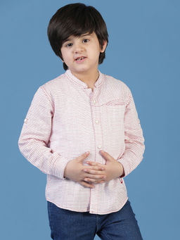 Tales & Stories - White Cotton Striped Shirt for Boys