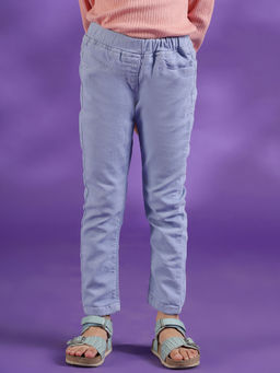 Tales & Stories - Purple Ankle Length Jegging for Girls