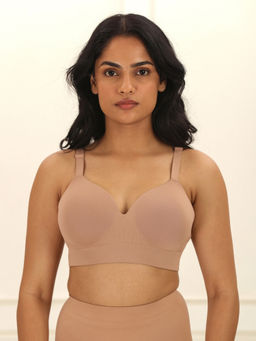 Underneat - Women Lightly Padded Full Coverage Seamless Wireless Support Bra