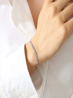 AQUASTREET - Blade Chain Bracelet Rhodium Plated for Women Anti-Tarnish Waterproof