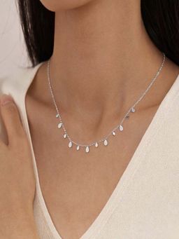 AQUASTREET - Silver Plated Anti-Tarnish Waterproof Tear Drops Chain Necklace
