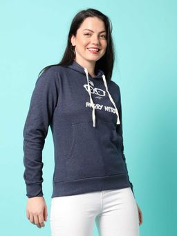 Campus Sutra - Womens Blue Printed Sweatshirt