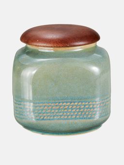 Fabindia - Swayam Ceramic Jar W/Lid Green