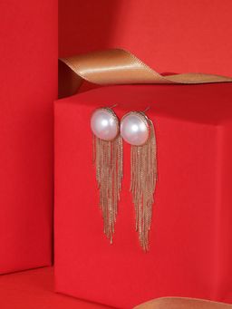 Zaveri Pearls - Gold Tone Chain Fringe Classy Contemporary Drop Earring