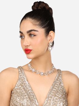 Zaveri Pearls - Gold Tone Mother of Pearls Choker Jewellery Set