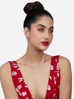 Zaveri Pearls - Rose Gold Tone Cubic Zirconia Bling Jewellery Set