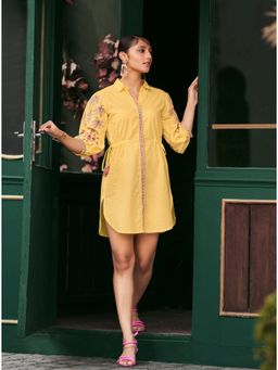 Autumnlane - Brooklyn Lime Embroidery Shirt Dress