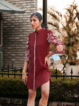 Autumnlane - Brooklyn Mulberry Embroidery Shirt Dress