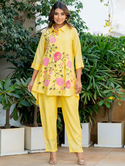 HOUSE OF JAMOTI - Yellow Andrena Painted Co-Ord (Set of 2)