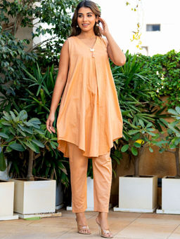 HOUSE OF JAMOTI - Apricot Chic Brown Kurta & Pant (Set of 2)