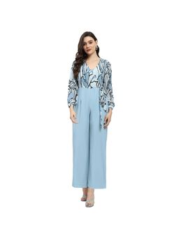 Madame - Women Printed Blue Jump Suit