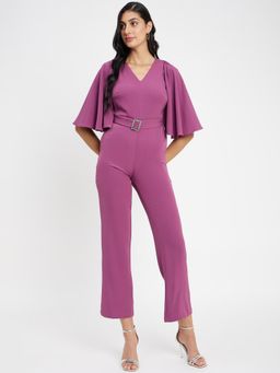 Madame - Women Solid Mauve Jump Suit